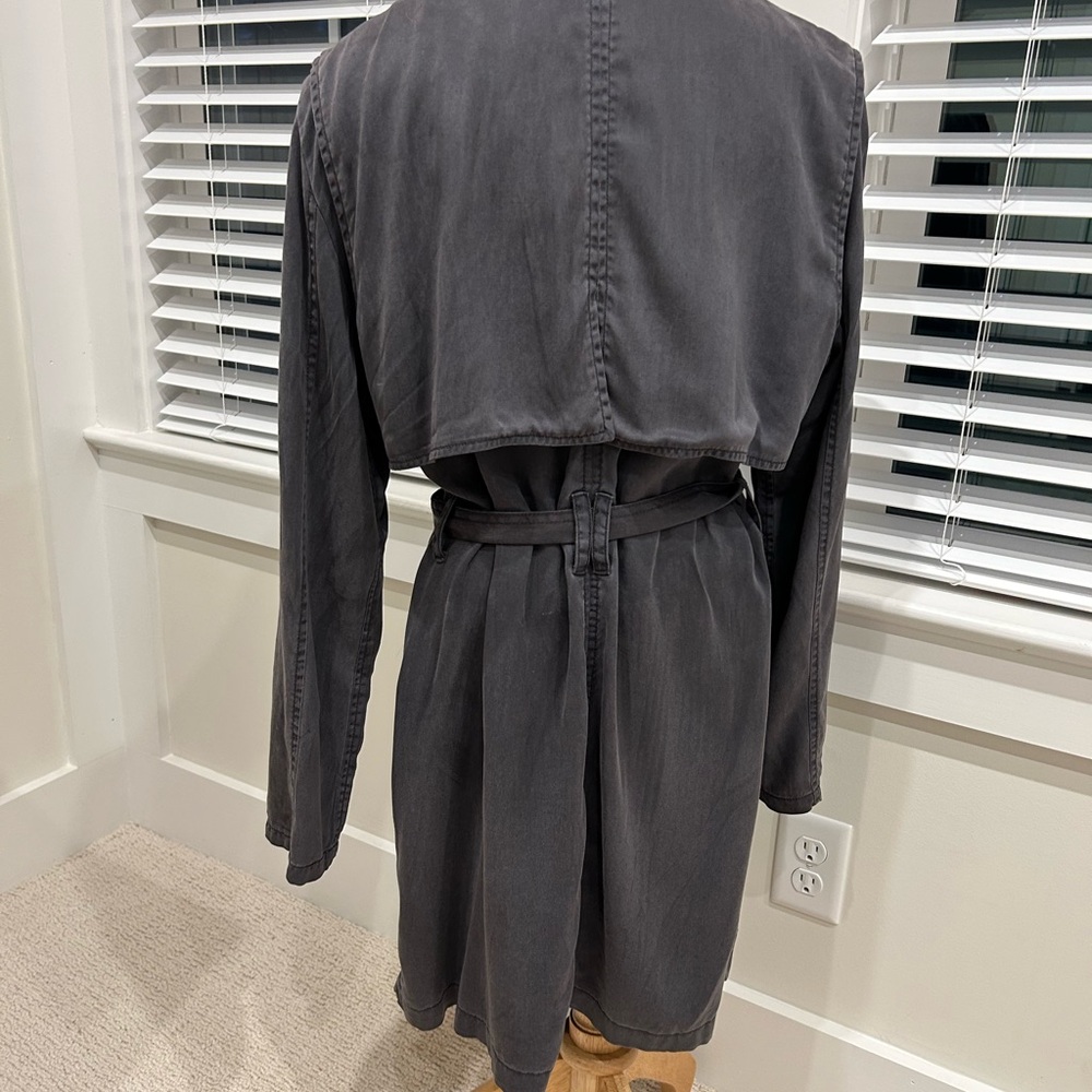 Style & Co. Slate Gray Light Weight Classic Trench Coat Size Medium. - Picture 6 of 8